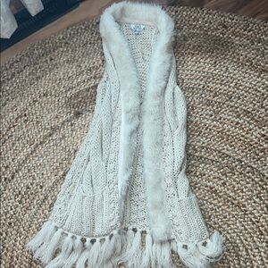 Buffalo-David-Bitton: Cozy Beige Knit Sweater with Faux Fur Trim
